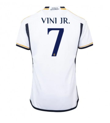 Lacne Muži Futbalové dres Real Madrid Vinicius Junior #7 2023-24 Krátky Rukáv - Domáci